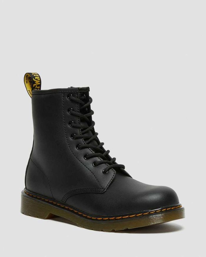 Dr Martens Kids Youth 1460 Softy T Leather Lace Up Boots Black - 30862JHFS